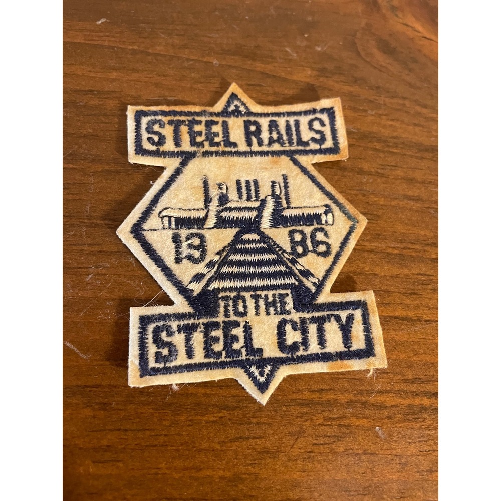 Vintage Steel Rails Steel City 1886-1986 Centennial Embroidered Sew On Patch